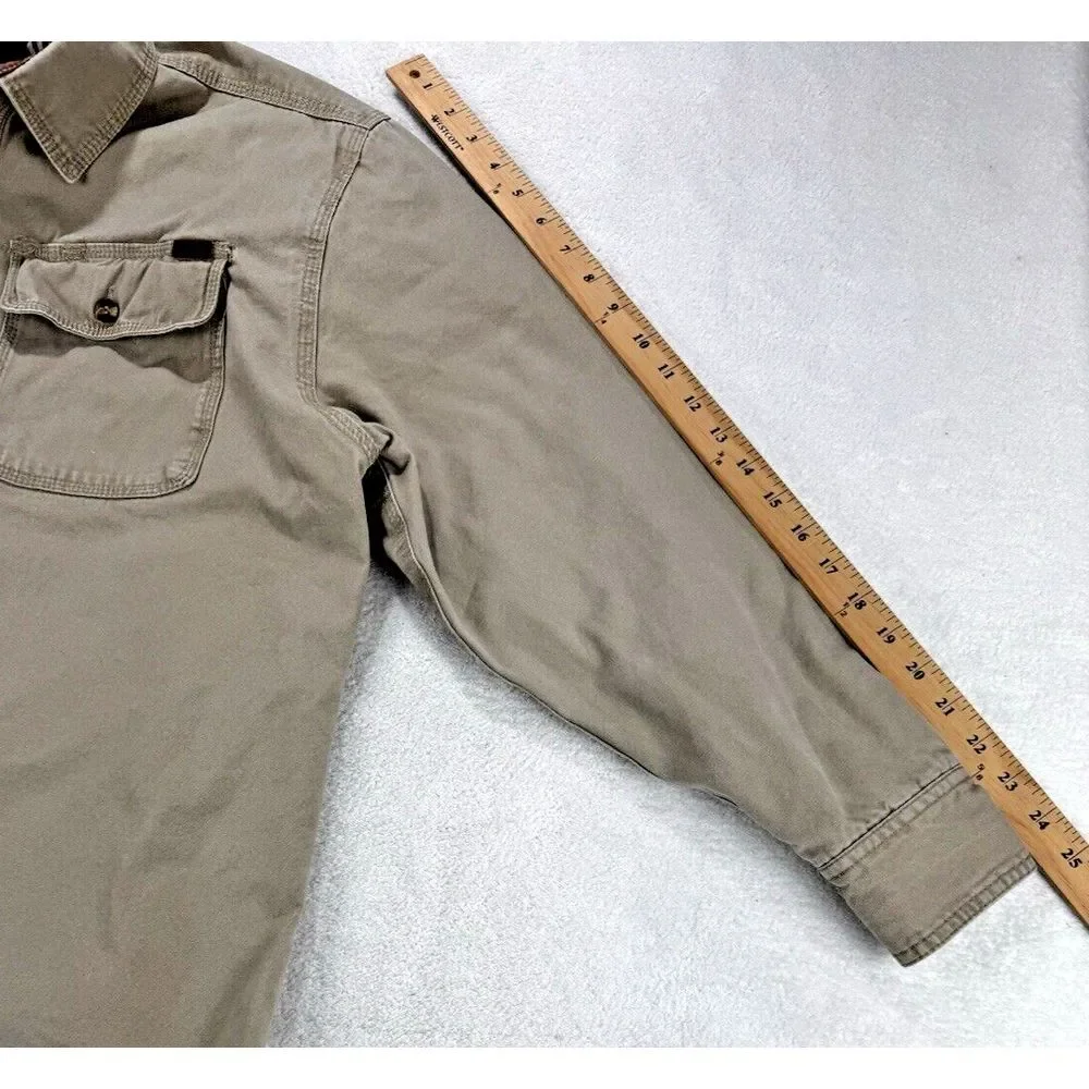Old Mill Jacket Men 2XL 100% Cotton Flannel Lined Tan Jacket Size 2XL Chore Barn